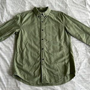 Long Sleeve Oxford Button Down Shirt - Green, S, Outerknown